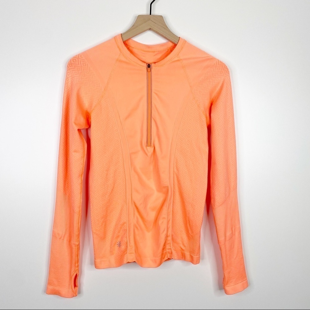 Athleta Neon Orange Seamless Tracker Full Zip Athletic Pullover Jacket